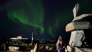 Aurores boréales de la Baie d'Huston au Canada