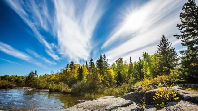 Pinawa Dam Park. Indian summer in Manitoba, Canada