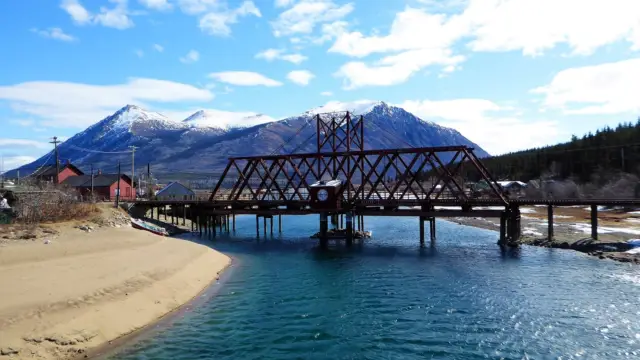 Pont du train Whitepasse de Carcross au Canada